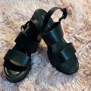 Madden Girl Black Chunky Sandals